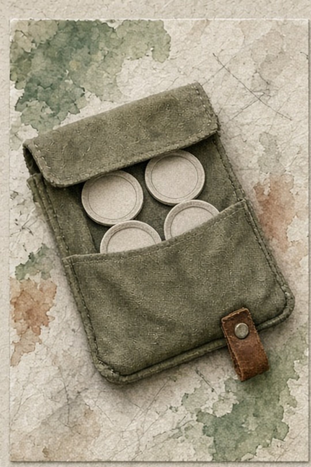 Four evidence plates tucked inside a closed field pocket