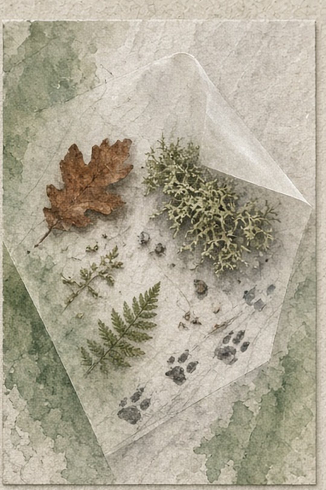 A delicate observation protected beneath tracing paper