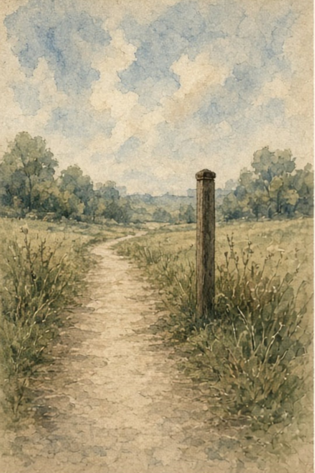 A habitat trail ending at a clear boundary post